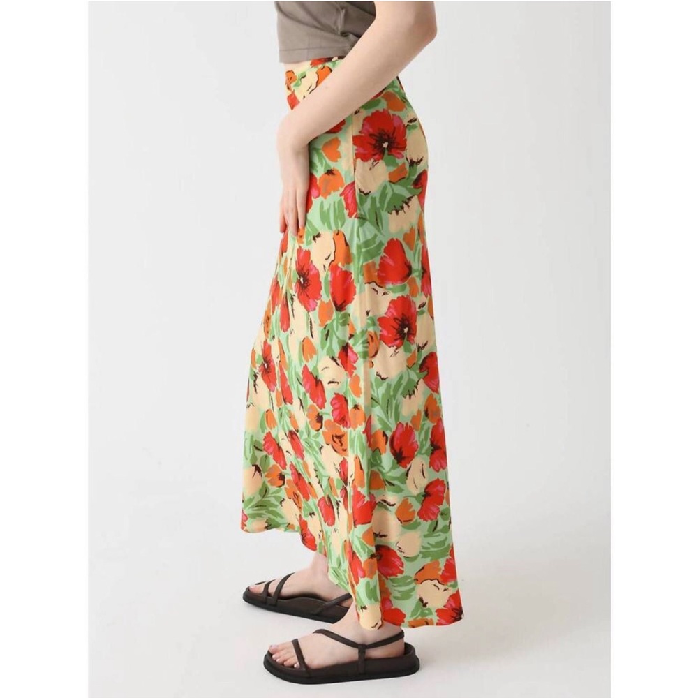 Kitri Floral Maxi Skirt Size 12 Layla Green Orange Cream